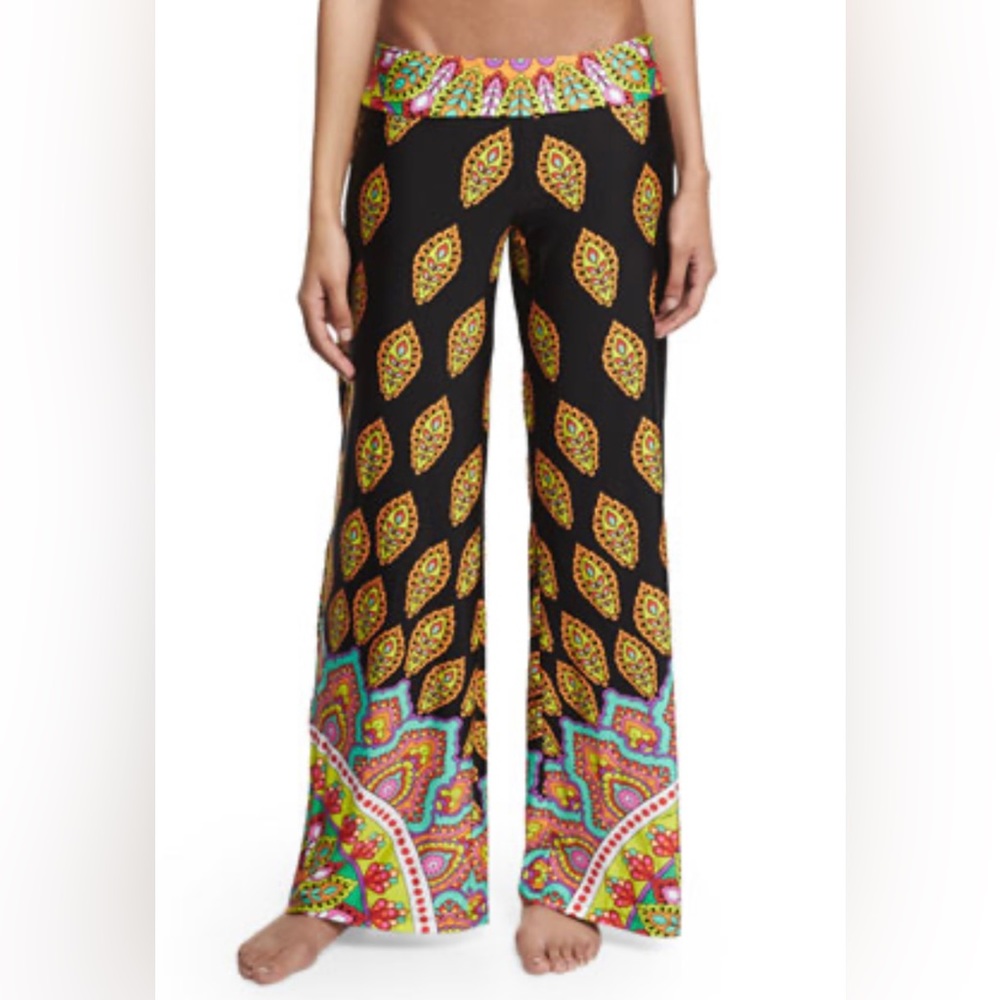 NWT *TRINA TURK* Palazzo Wide Leg Pants … *MOROCCAN MEDALLION* … Size: L